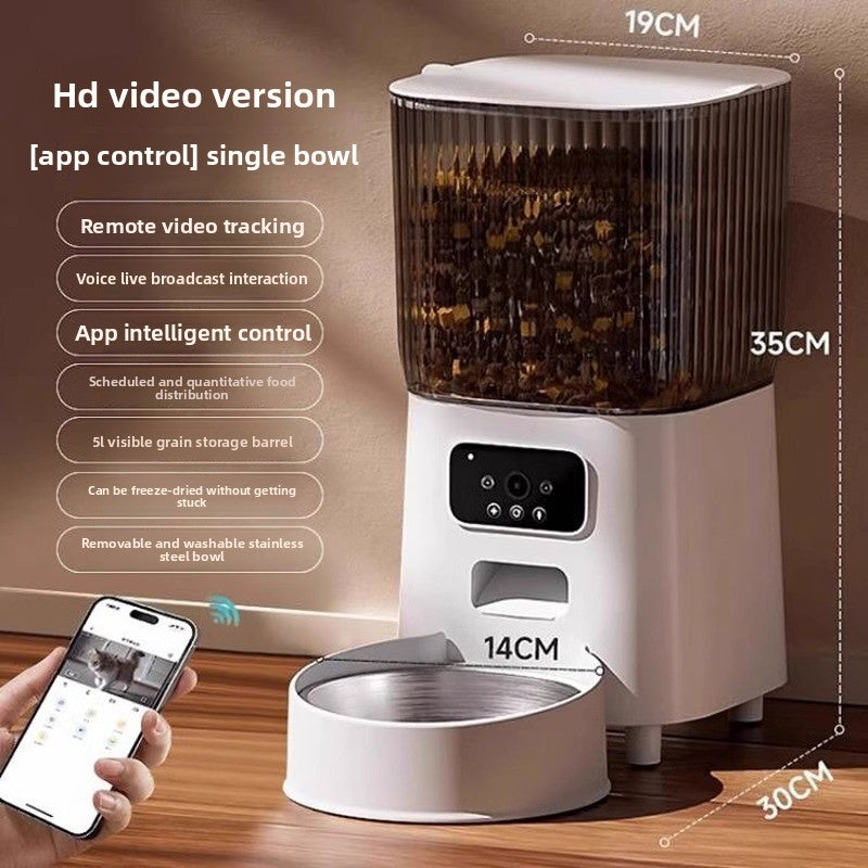 Automatic Smart Pet Feeder with Camera and Remote Control