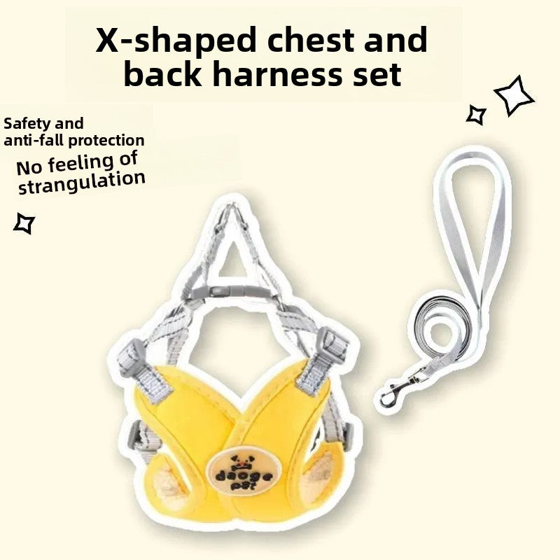 Reflective vest harness with lead option, available from Pet Royale UK