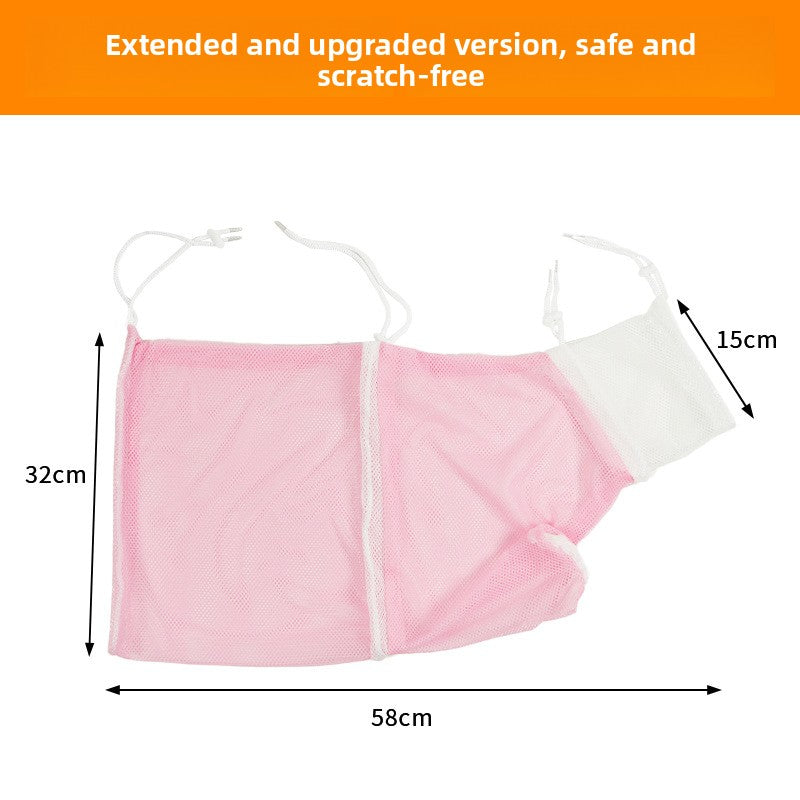 Anti-Scratch Cat Bathing Bag, Extended Grooming Restraint Bag
