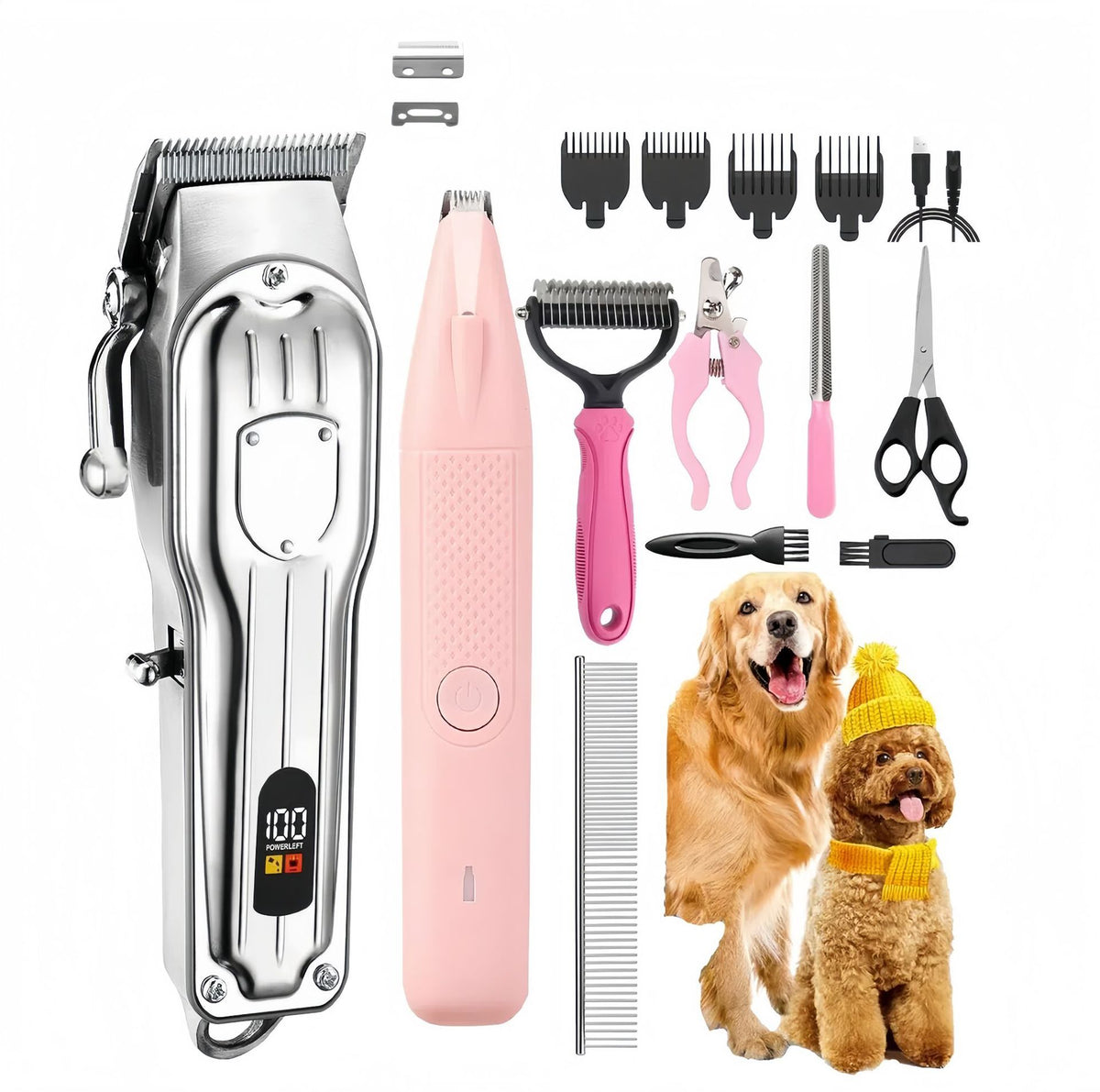 Cordless Electric Pet Clipper with Titanium Alloy Blades