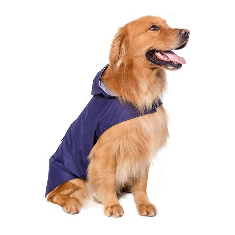 Hooded reflective nylon rain poncho for large dogs, product image 2