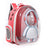 Clear capsule pet backpack carrier for cats and small dogs in Red
