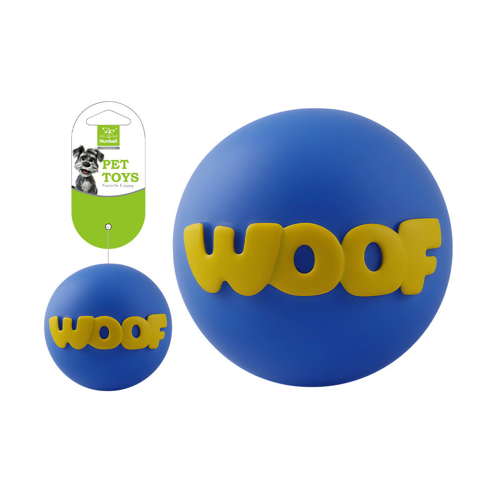 Textured vinyl dog ball toy in blue for chewing and fetch - photo 1