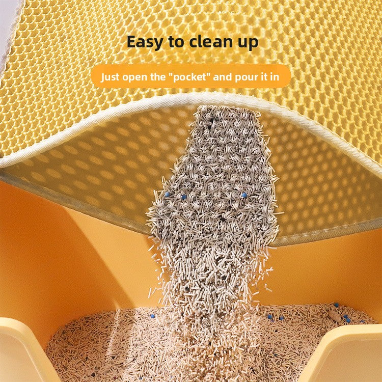 Double Layer Anti-Splash Cat Litter Mat for Floor Protection