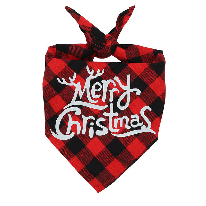Christmas Santa bandana scarf for dogs and cats in Green Santa, showing size and shape