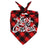 Christmas Santa bandana scarf for dogs and cats in Green Santa, showing size and shape