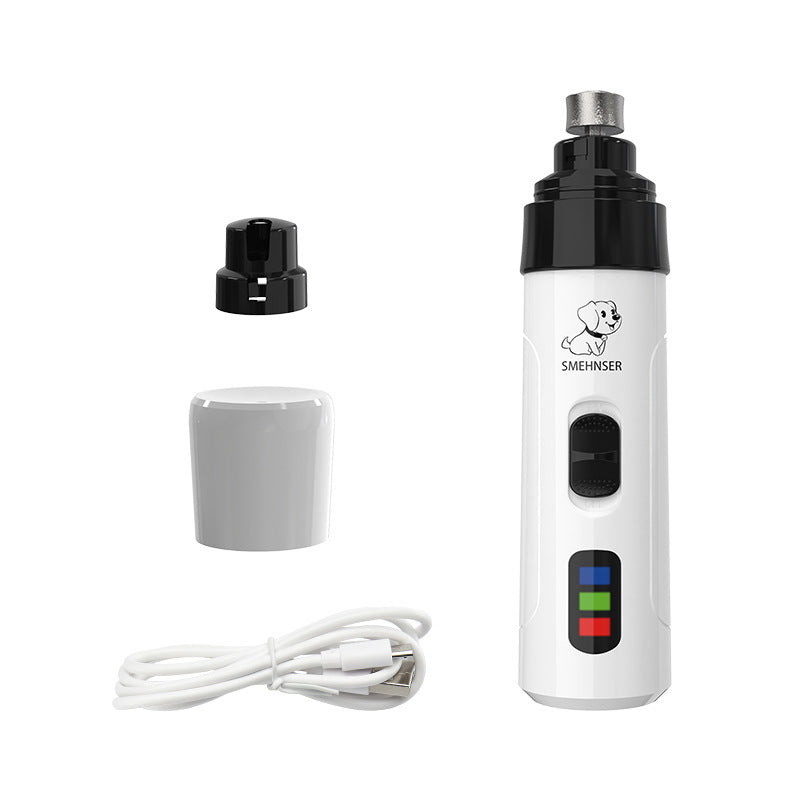 Mini LED Pet Nail Grinder with 3 Interchangeable Heads, Low Noise