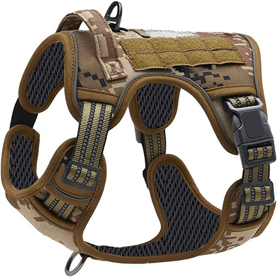 Tactical nylon dog harness with grab handle, ideal for everyday use