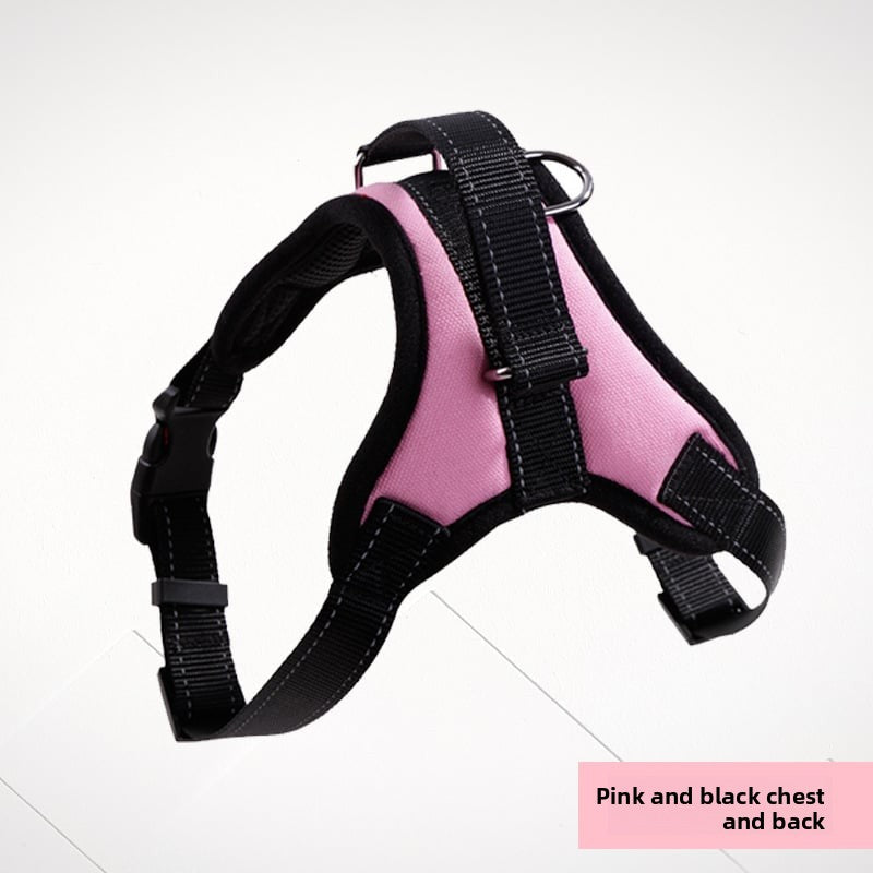 Padded cloth dog harness with Union Jack design in Union Jack, material detail