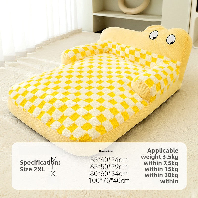 Warm Thick Plush Pet Bed for Dogs and Cats, Washable Options