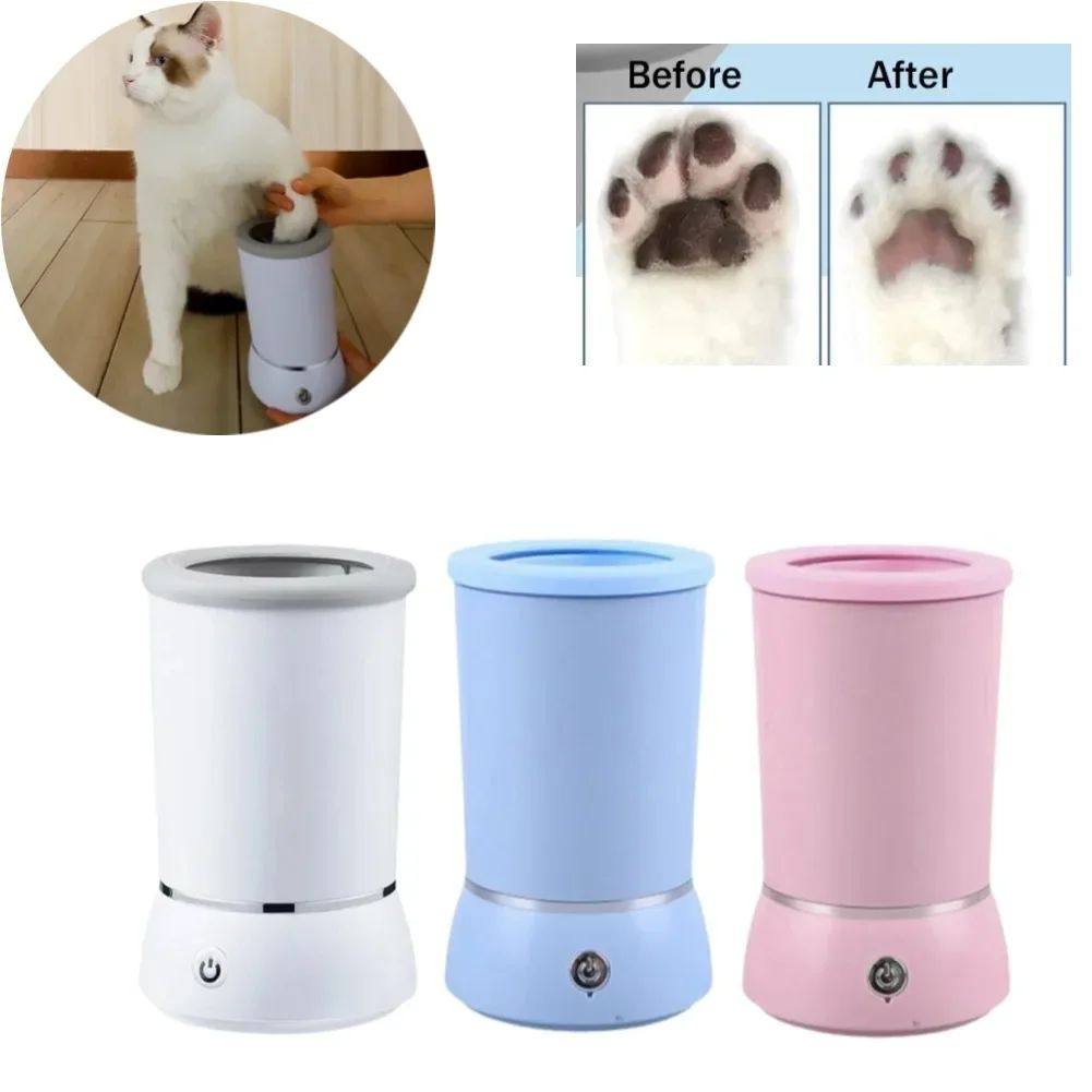 Electric Paw Cleaner Cup with Rotating Brushes for Dogs and Cats