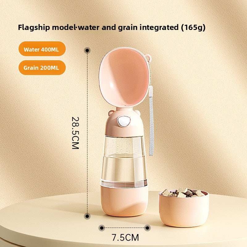 Portable Leakproof Dog Water Cup for Outings with Optional Food Feeding Model