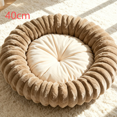 Round Flannel Pet Bed Cushion with PP Cotton Filling