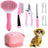 7-Piece Dog Grooming Kit with Stainless Steel Combs and Nail Cutter