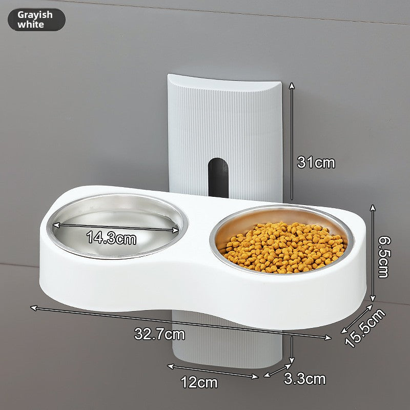 Adjustable Height Ceramic Pet Food Bowl for Cats and Dogs in Blue and Pink, Brown or Grey