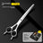 Straight, curved and thinning pet grooming shears with a matching comb