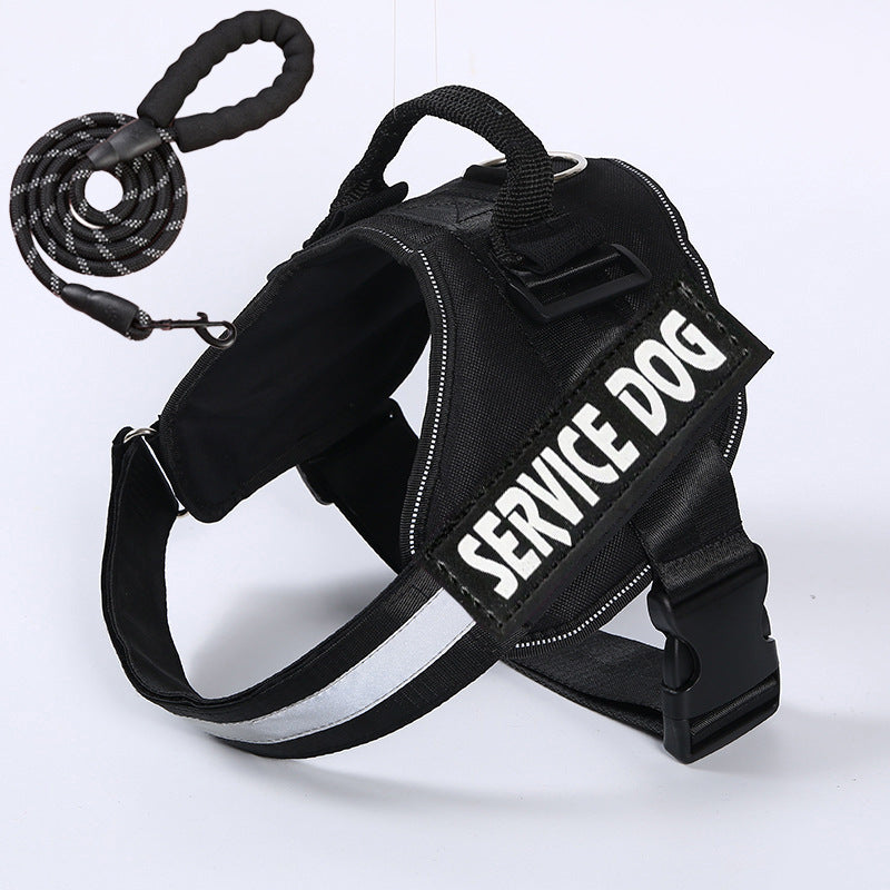 Adjustable polyester vest dog harness with 1.5m lead, ideal for everyday use