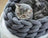 Soft velvet hand-woven round knot pet bed in Dark Grey, size 30cm