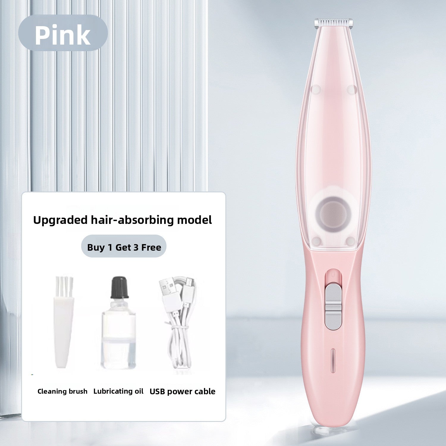 2-in-1 Pet Shaver with Suction and Ceramic Blade for Dogs and Cats