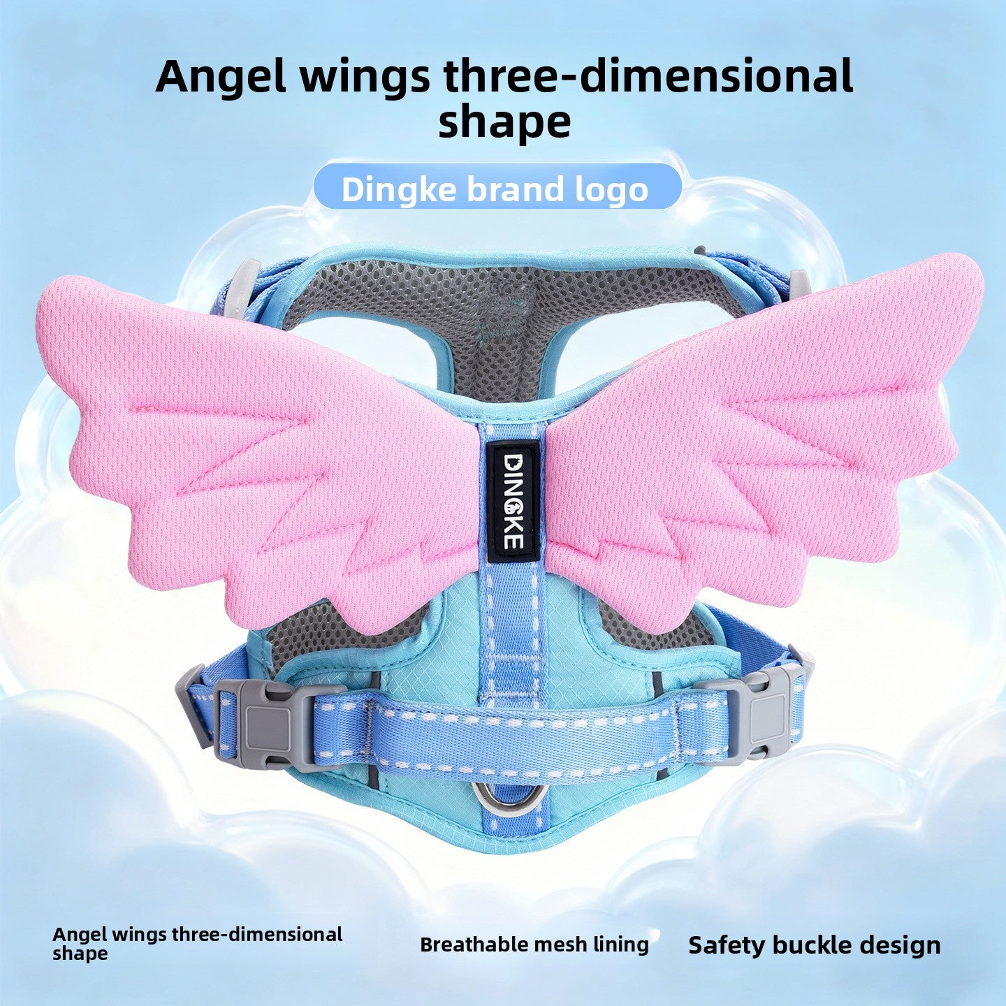 Angel wings dog harness, main product photo from Pet Royale UK