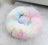 Round velvet cat bed mat for winter in Rainbow, size 40cm
