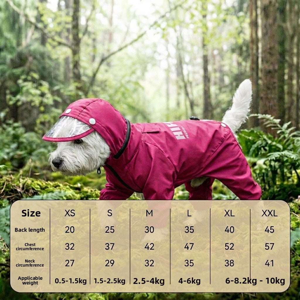 Four leg waterproof dog raincoat, available in 15 styles, image 25