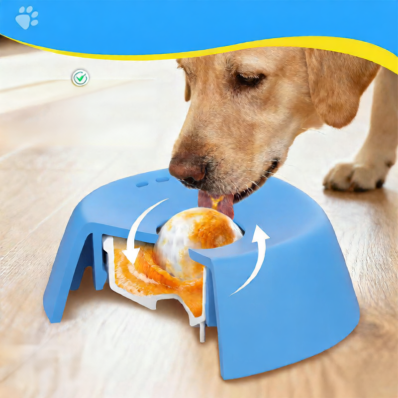 Bone-Shaped Slow Feeder Dog Bowl in PLA with Non-Slip Base, Easy to Clean