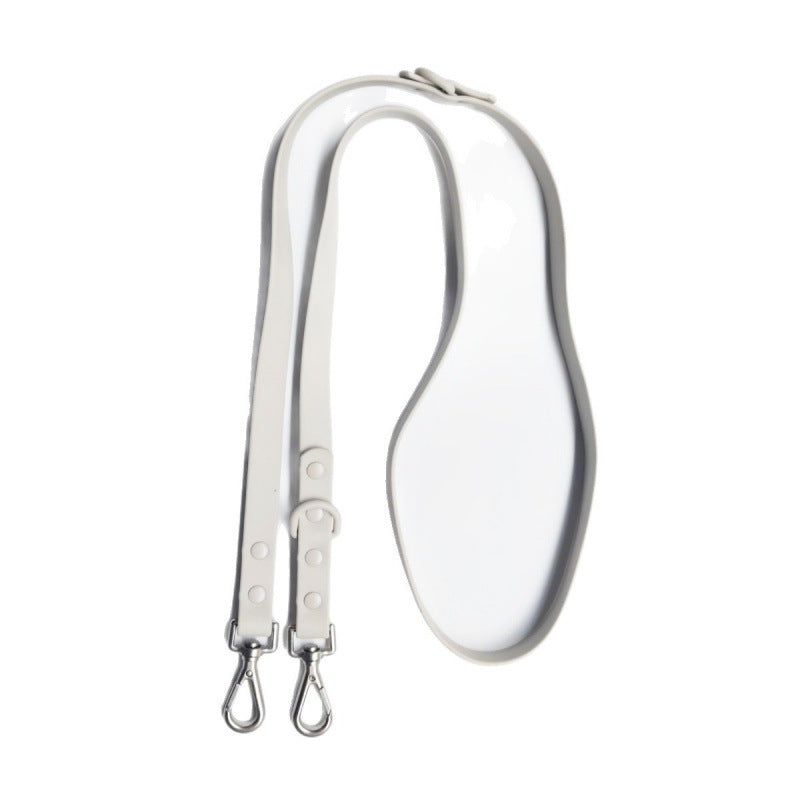 Silicone pet collar with alphabet letters in Light Grey Lead, top view
