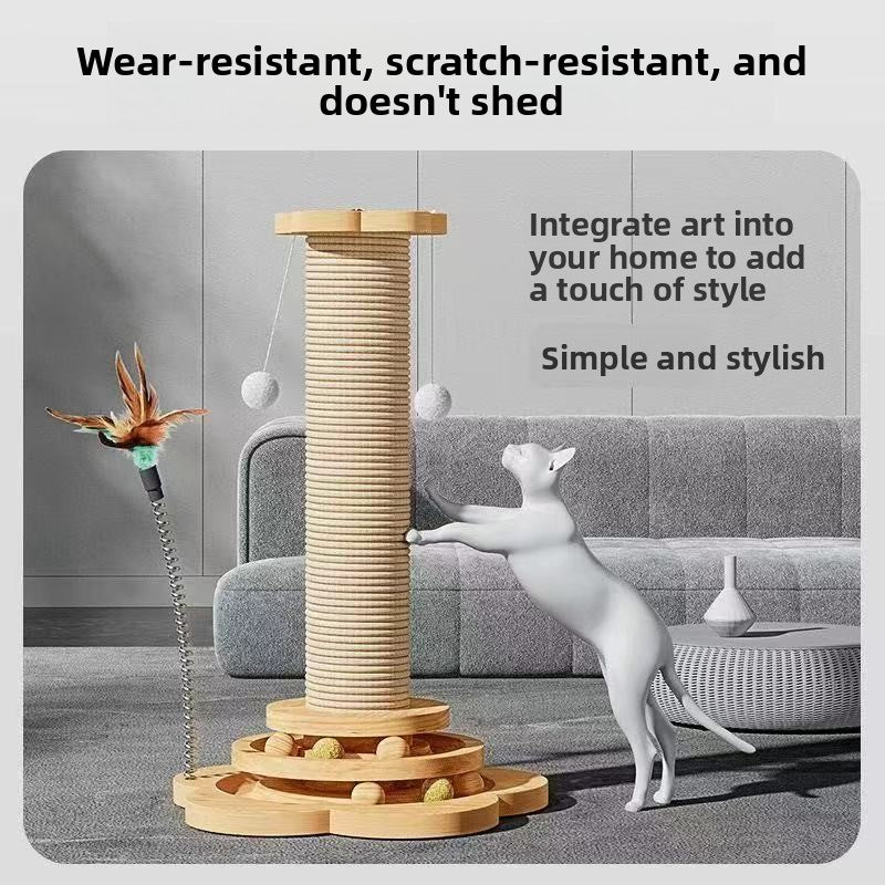 5-in-1 wooden cat scratching board with turntable - photo 2