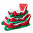 Sleigh-shaped Christmas plush dog bed with high sides in red