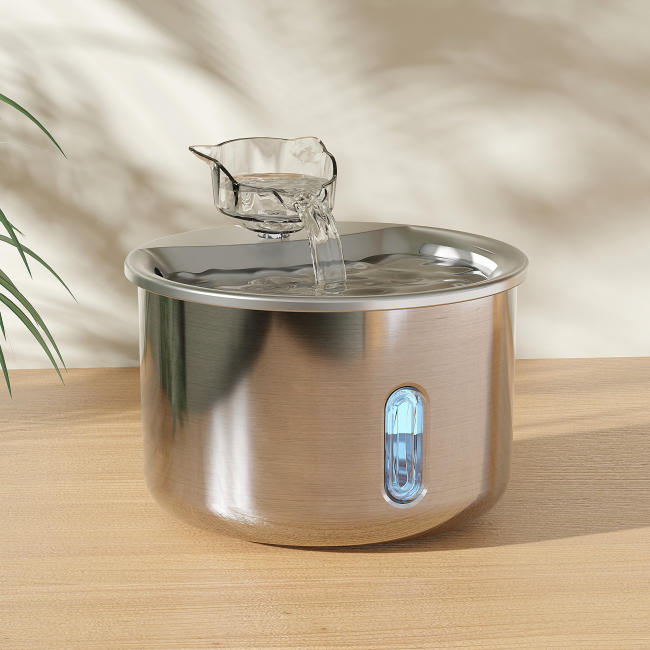Automatic Circulating Pet Water Dispenser, 2L Quiet USB Fountain with Adjustable Flow