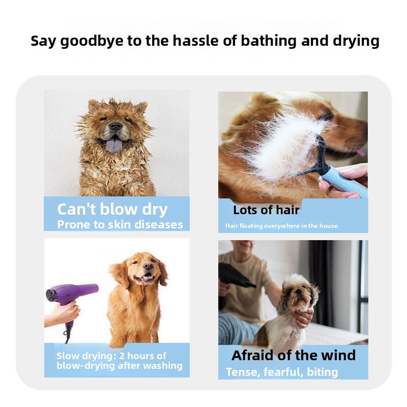Quick-Dry Pet Drying Bag for Dogs and Cats, Bath and Travel Use