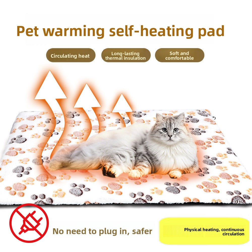 Pink footprint self-heating pet mat for cats and dogs, photo 16