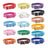 Waterproof embossed PU leather pet collar in Sky Blue, side view