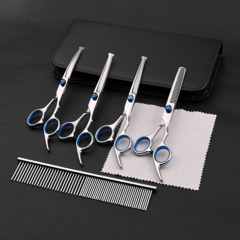 6 Inch Stainless Steel Dog Grooming Scissors, Straight and Curved