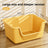 Extra Large Semi-Enclosed Cat Litter Box with Scoop, Thick PP