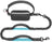 Hands free reflective dog running lead with waist bag in black