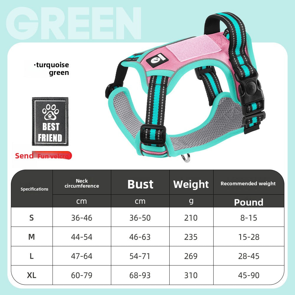Padded Oxford reflective dog harness, ideal for everyday use