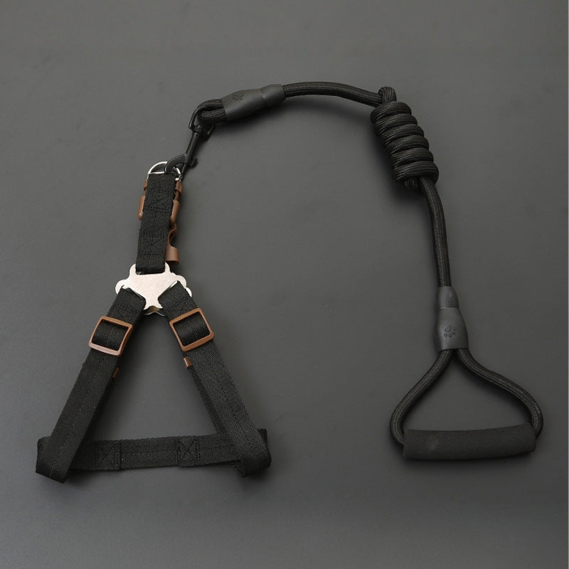Three piece dog harness, collar and lead set in blue