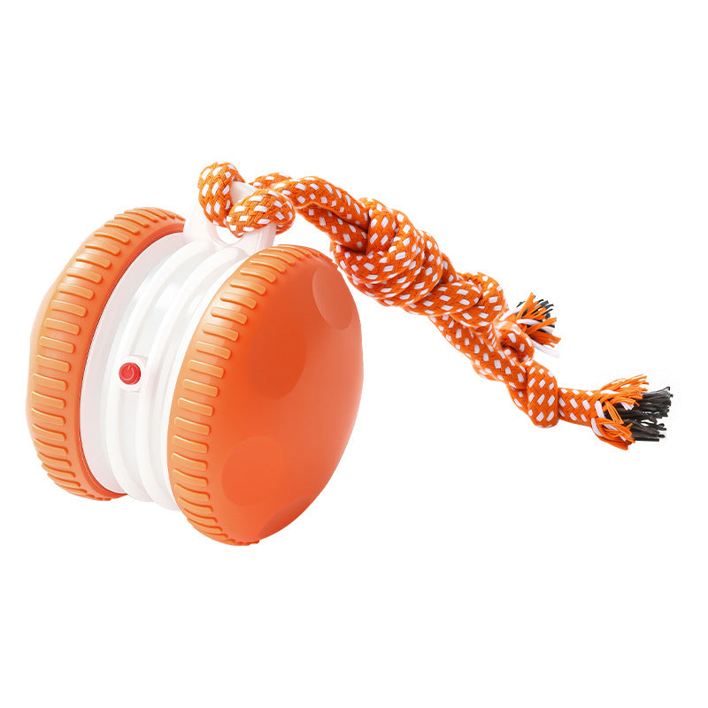 Orange smart rolling pet ball toy on plain white background - photo 6