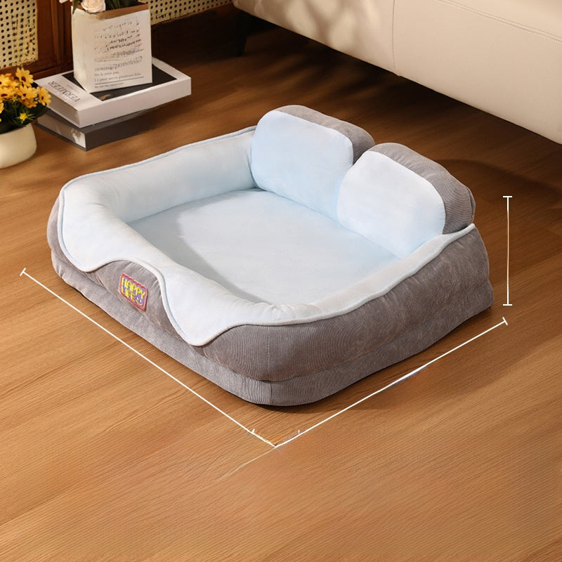 Raised pet bed with built-in neck pillow, photo 10 of 14