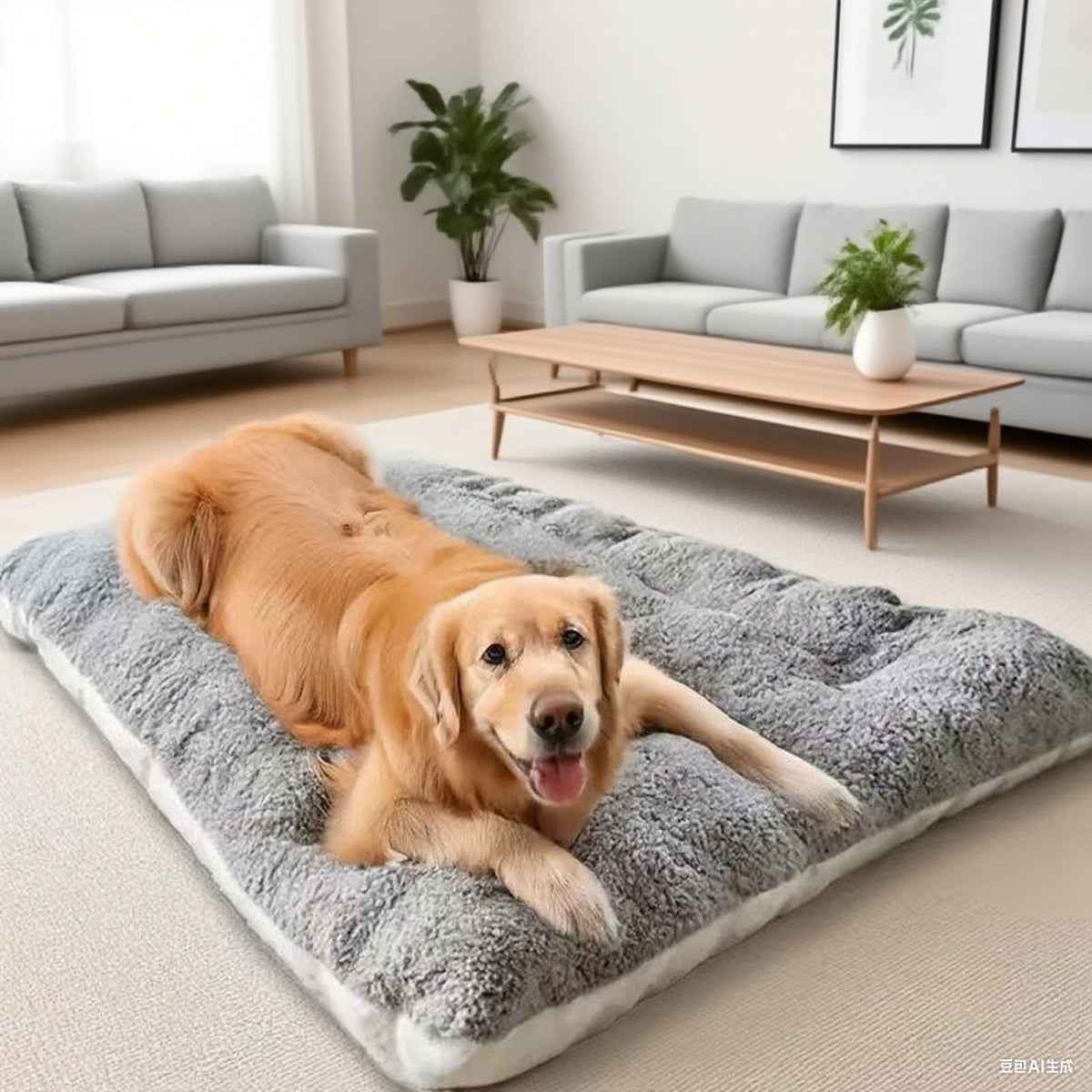 Reversible dog bed sofa mat, product detail photo