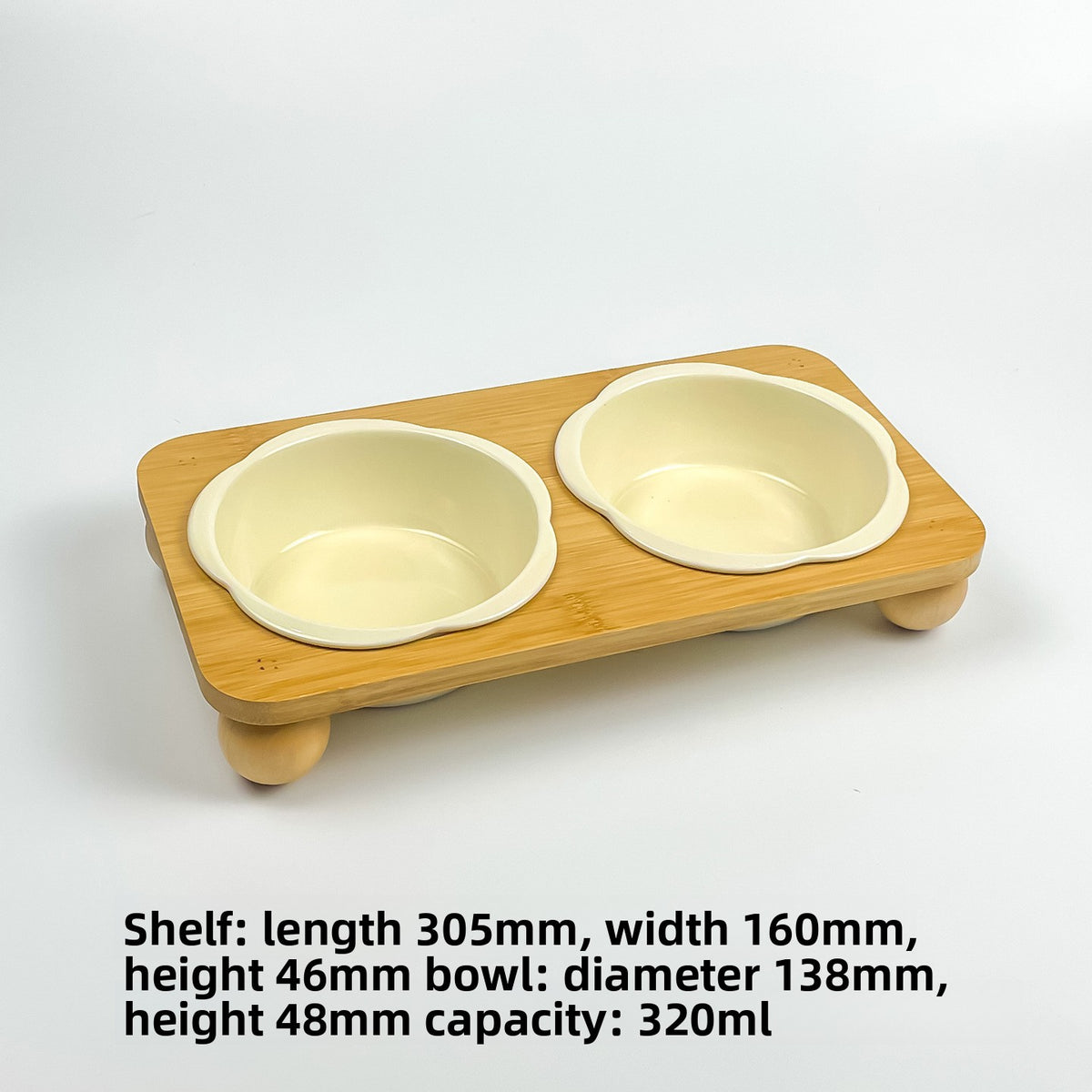 Slanted Ceramic Cat Bowl with Flower Design and Optional Stand for Neck Comfort