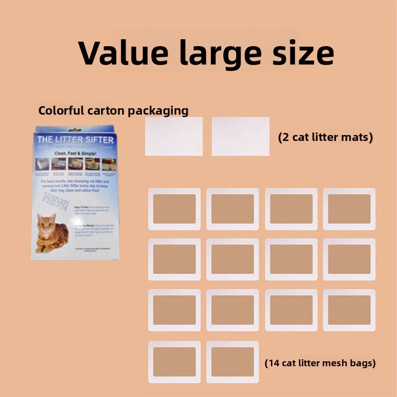 Disposable Cat Litter Box Filter Bags 10 Pack, Mesh Sifting