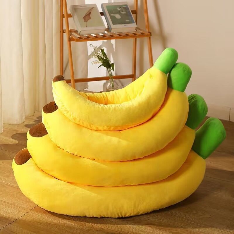 Banana shaped pet nest bed for cats and small dogs, photo 4 of 9