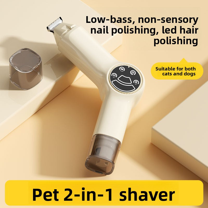 2-in-1 Rechargeable Paw Hair Shaver and Nail Trimmer for Pets