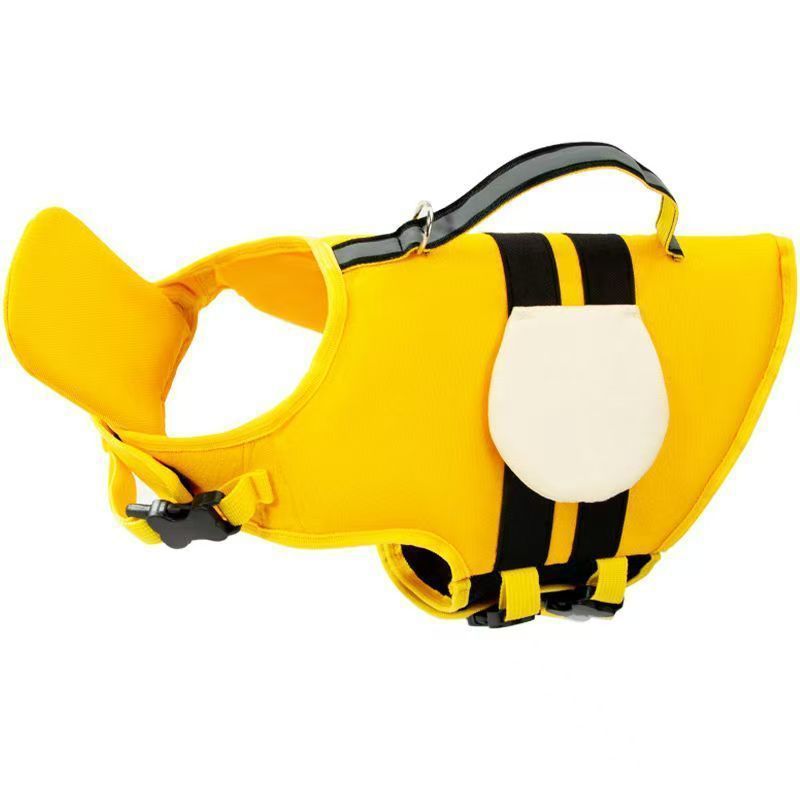 Small dog swim vest life jacket in yellow with wings, view 7