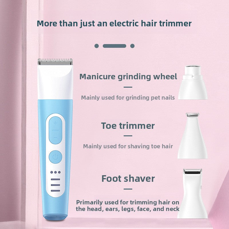 4-in-1 Pet Clipper and Nail Grinder Kit with 3 Speed Settings