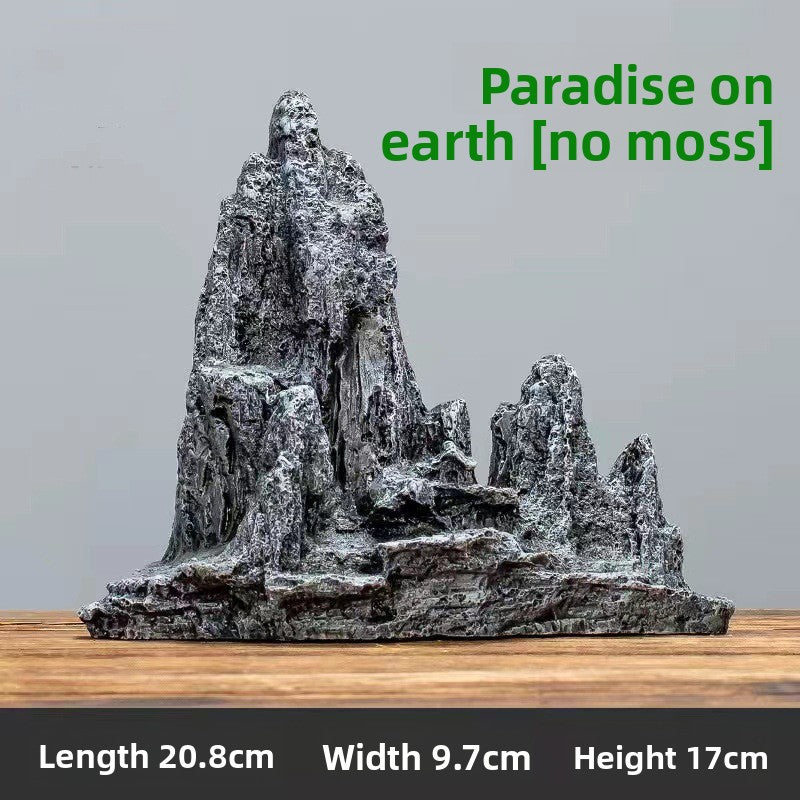 Stone rockery aquarium ornament shaped like mountain peaks