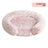 Plush round donut bed for cats and dogs in Gradient Rose Pink, close-up detail view